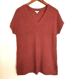 J. Jill Short Sleeve Split Hem Sweater Size Small